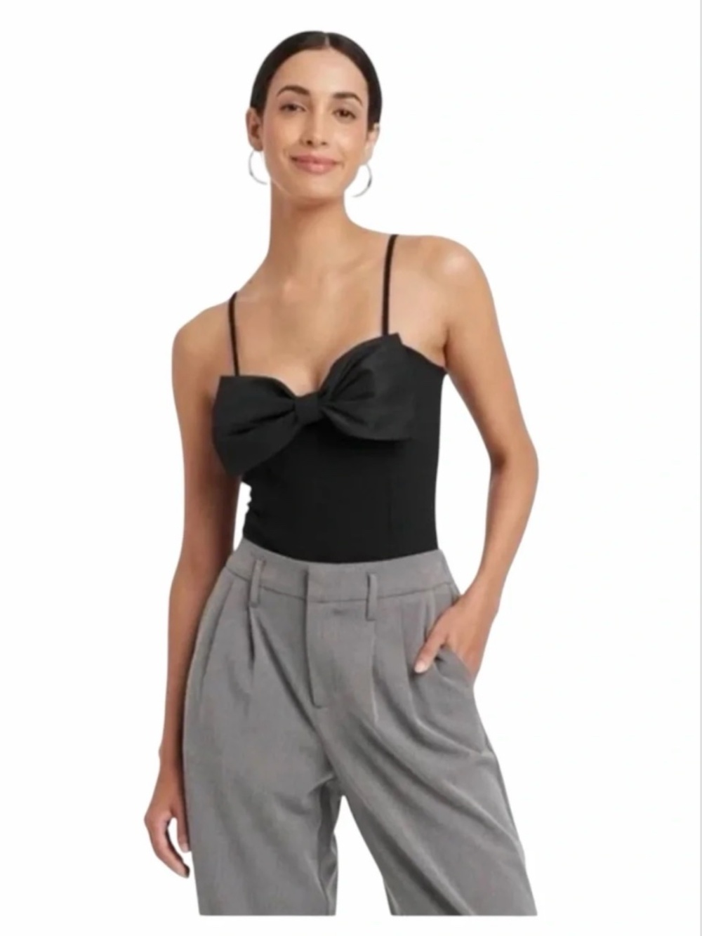 NWT A New Day Black Bow Bodysuit